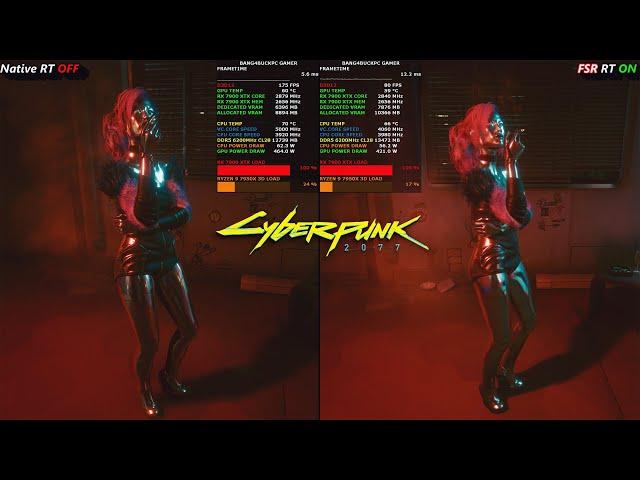 Cyberpunk 2077 Ultra Ray Tracing ON VS OFF FSR 1440p | RX 7900 XTX | R9 7950X 3D