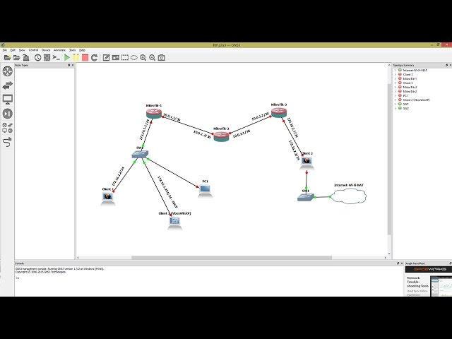 GNS3 and MikroTik RouterOS (unboxing - installation, configuration, licensing, NAT, RoMON)