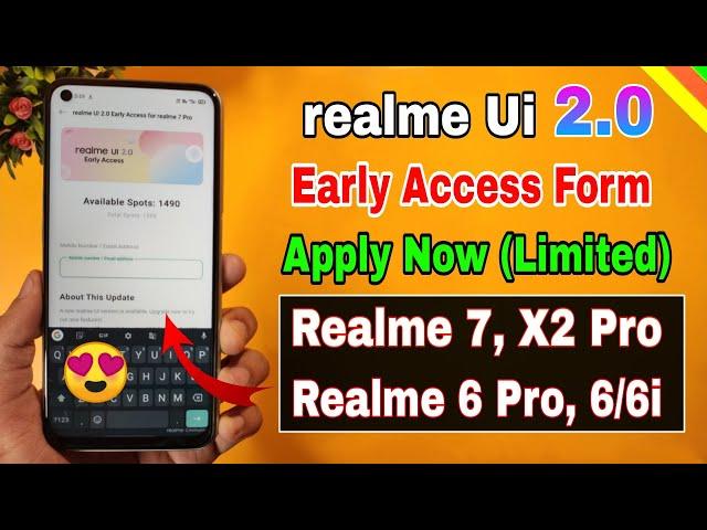 Realme 7, 6 Pro & X2 Realme Ui 2.0 Early Access Beta form | Realme 7 new update, Realme 6/6i update