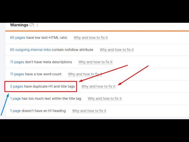 Pages have Duplicate H1 & Title Tags in Semrush | How to fix
