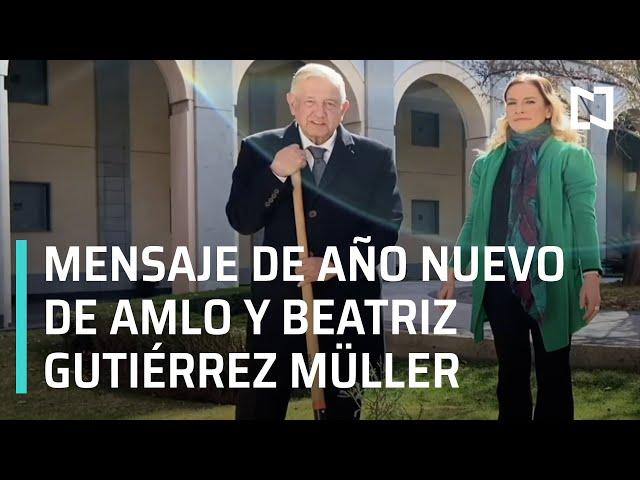 AMLO y Beatriz Gutiérrez Müller desean feliz año nuevo 2021 plantando un ahuehuete - Las Noticias