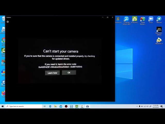 FIX: Can’t Start Camera In Windows 10 (0xA00F429F)