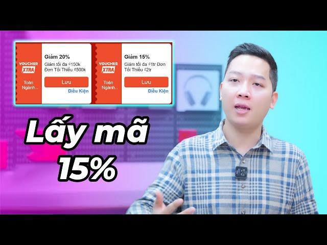 Hướng dẫn lấy voucher 15% Shopee siêu sale 25.12 - Cách áp mã giảm giá - cách vào Shopee MobileCity