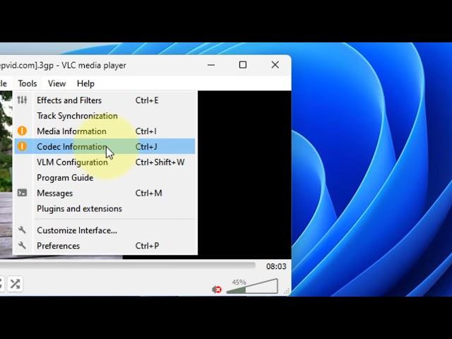 How to check resolution and frame rate of Video using VLC player