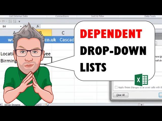 Cascading Drop Down Lists in Excel - Mutli-level Dependent Menus