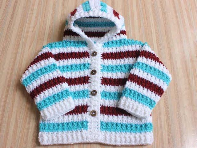 Baby Crochet Cardigan Jacket/Explain Baby Hoodie Cardigan Jacket Seamless (Part-1)