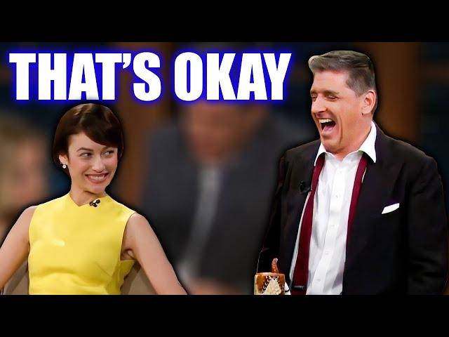 Olga Kurylenko warned Craig Ferguson, "Don't look at me like that."