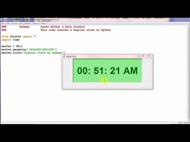 Python Digital Clock Tkinter Tutorial - Learn basics of Python GUI