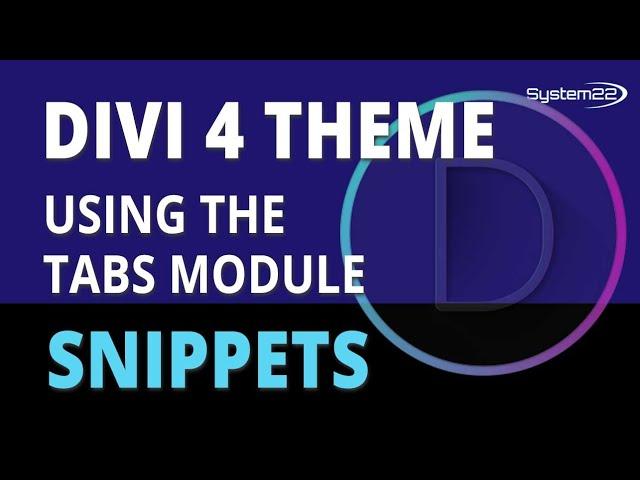 Divi Theme Using The Tabs Module 