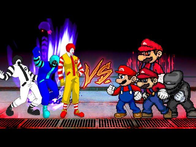 [KOF Mugen] Ronald McDonald Team vs Mario Team