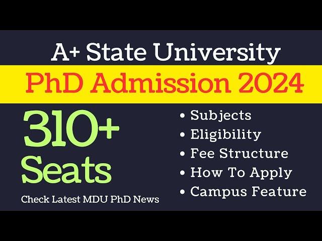 New Update II PhD Admission  Notification 2024  II @universitynewsindia