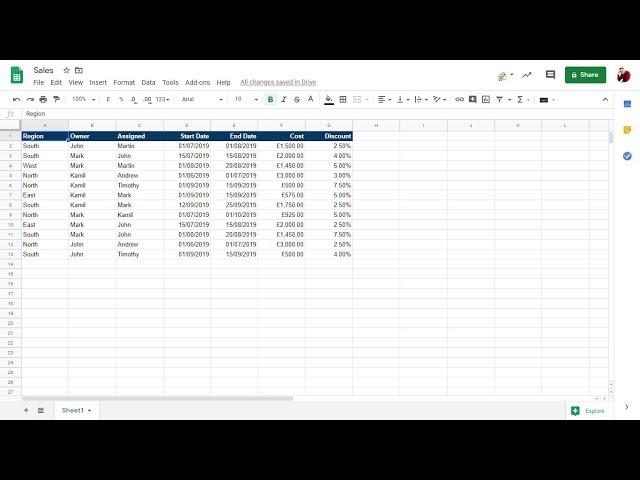 Custom ranges for charts in Google Sheets