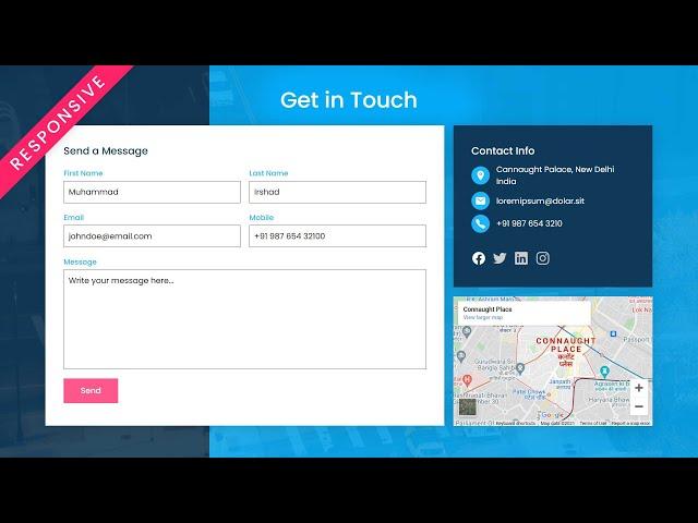 Responsive Contact Us Page in Html & CSS