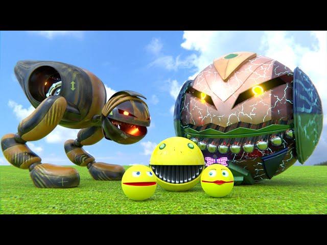 Pacman & Iron Pacman Vs Robot Monsters Compilation V9
