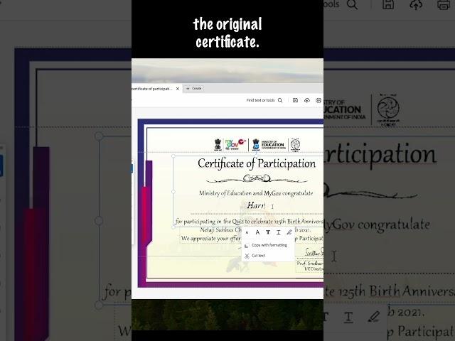 How to Edit A Scanned Certificate Easily 2024? #tutorial#adobeacrobat#editcertificate