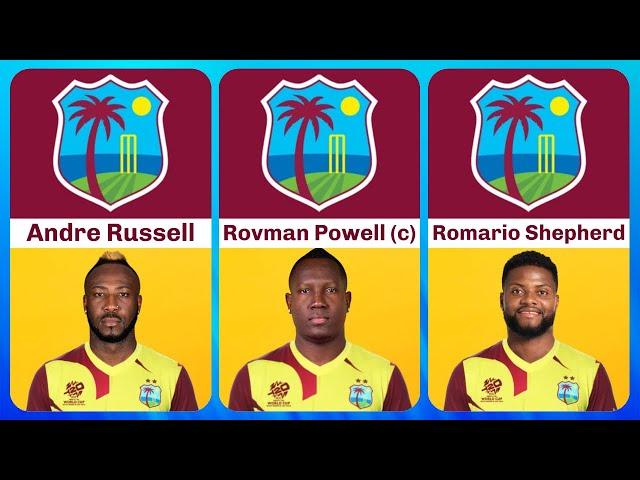 West indies Squad for T20 World Cup 2024 | Data in Pixels |