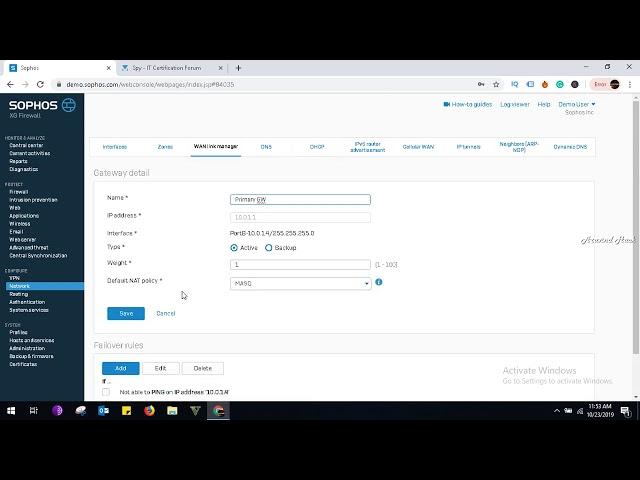 how to configure wan link manager on sophos xg 230 firewall