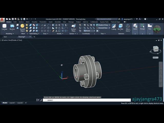 How To Make Flanged Coupling in AutoCad ( Unprotected Type )