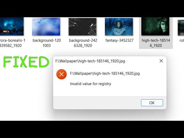 How To Fix Invalid Value for Registry JPEG/PNG Files on Windows 11