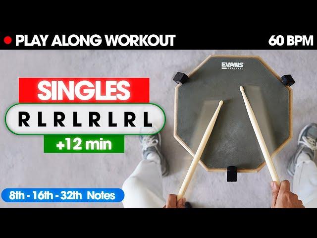 Practice your SINGLES with this video (8th, 16th, 32nd Notes)