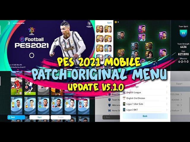 PES 2021 Mobile V5.1.0 Original Menu Theme Update & Classic Kits