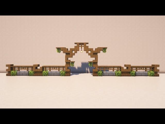 Minecraft: How to Build a Base Wall / Fence Design with Gate | Tutorial