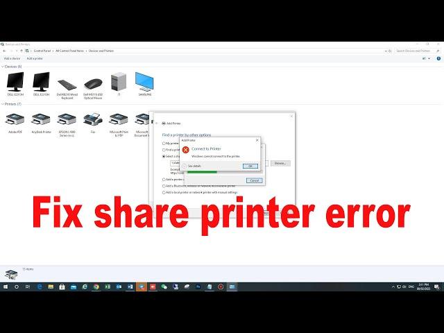 Windows can't connect to the printer