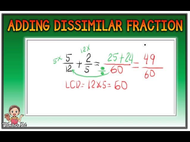 ADDING DISSIMILAR FRACTION (FILIPINO TUTORIAL)