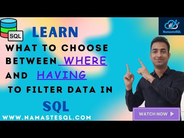 Difference between Where and Having Clause in SQL | SQL Fundamentals