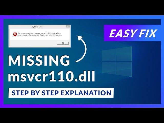 msvcr110.dll Missing Error | How to Fix | 2 Fixes | 2021