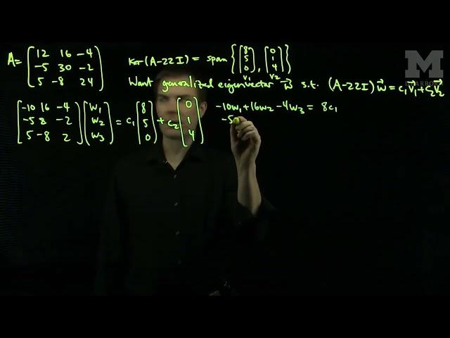 The Jordan Form of a 3 by 3 matrix: Example 2