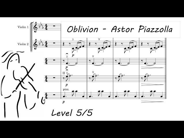 Oblivion. Piazzolla. Music Score for Orchestra. Play Along. Oblivion Orchestra. www.SashaViolin.com