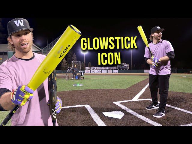 Hitting with the GLOWSTICK Rawlings Icon | BBCOR Baseball Bat Review