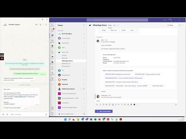 Cloudbox WhatsApp Teams Integration Demo