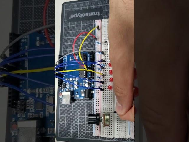 Controlling Multiple Leds by Potentiometer  #arduino #arduinoideas #shorts   #arduinoprojects