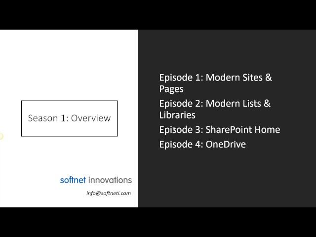 Season 1 Overview - Migrating to office365 from SP2013