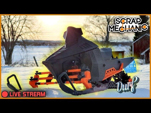Building a SNOWMOBILE (new tank tracks) in Scrap Mechanic [Stream VOD]