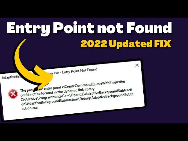 FIXED - “The Procedure Entry Point Not Found Dynamic Link Library” Error in Windows 11/10/7