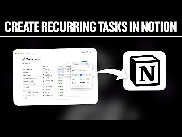 How To Create Recurring Tasks in Notion 2024! (Full Tutorial)