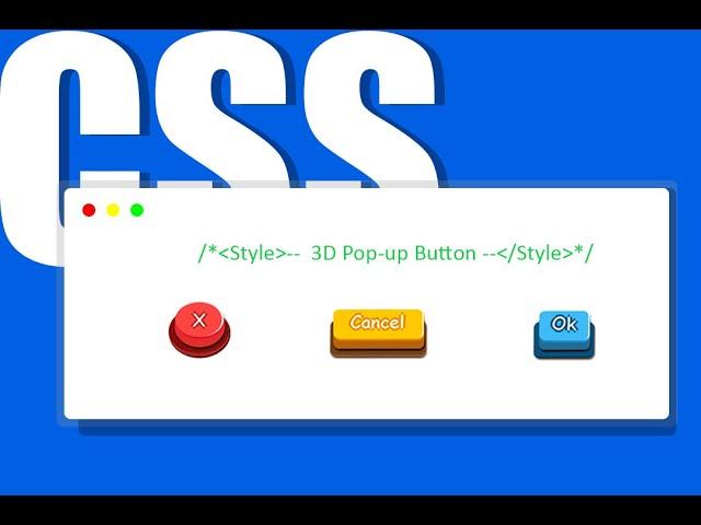 3D Pop up Button Pure Css