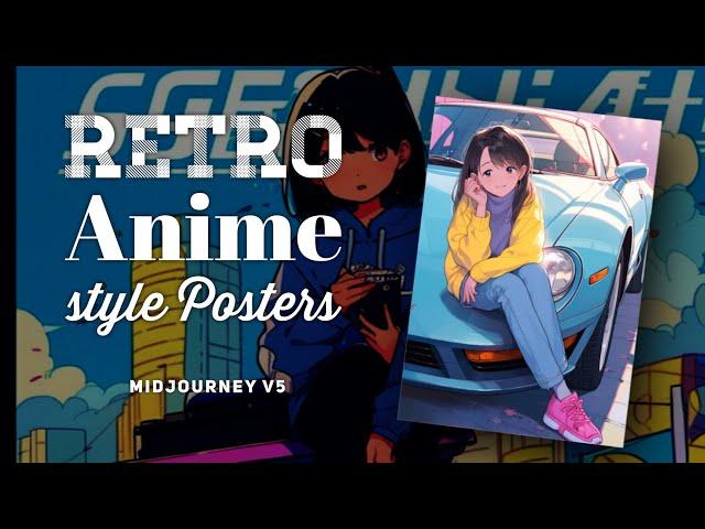 MidJourney Niji 5 Prompts for retro anime and manga style posters