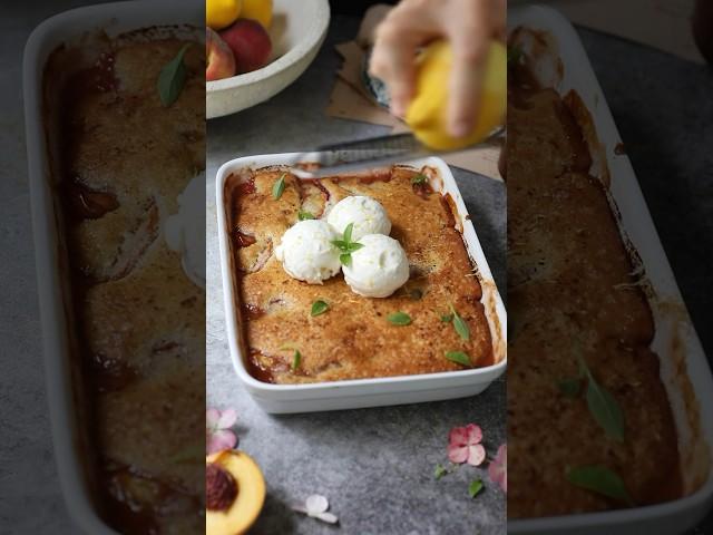 Peach season is finally here, and we're starting off with this incredible cobbler recipe! #food