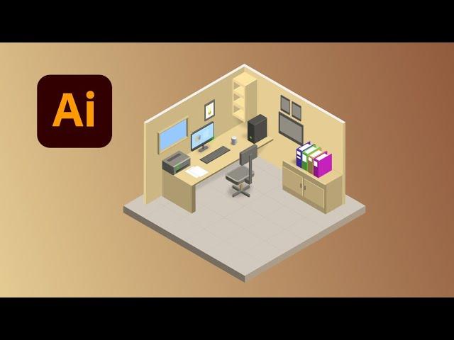 Isometric office - Adobe Illustrator Tutorial