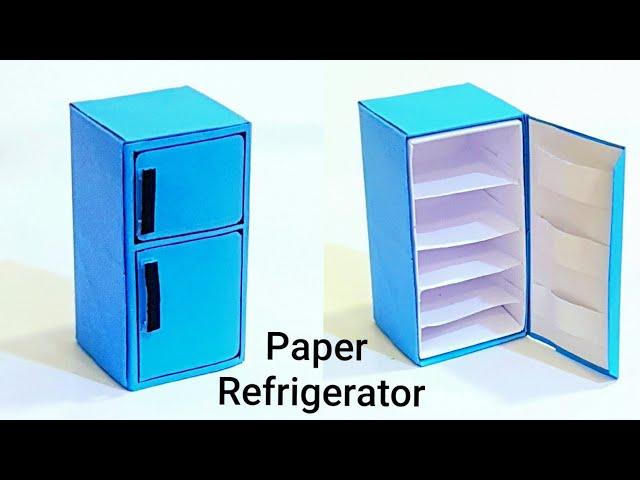 DIY MINI PAPER REFRIGERATOR for doll kitchen | Miniatures Craft | Miniature fridge | Paper dollhouse