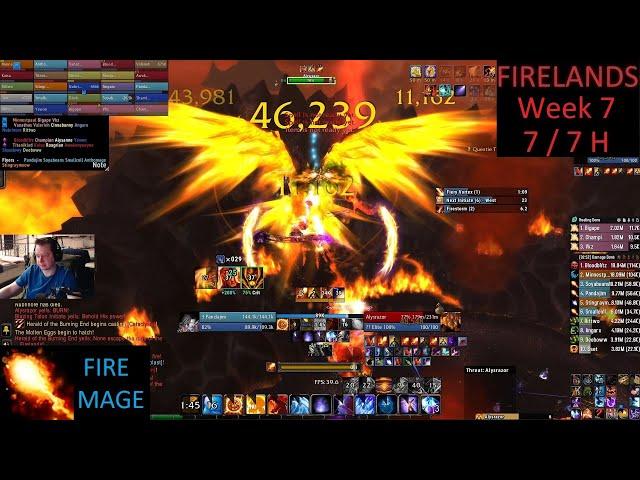 Firelands 25 7/7 H - Fire Mage PoV - Week 7 Cata Phase 3 - 12-21-24