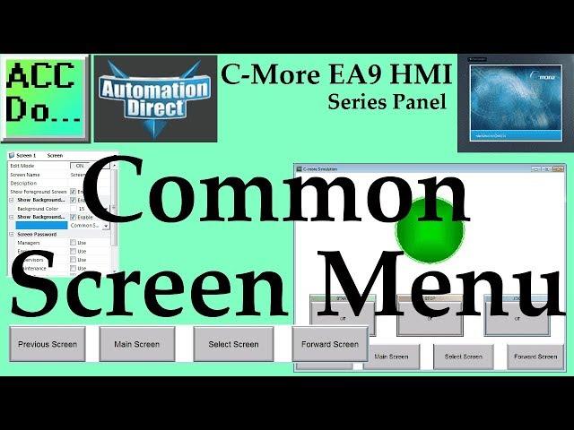 C-More EA9 HMI Series Panel Common Screen Menu