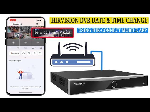 How to configure or change the date and time on a Hikvision DVR HVR using the Hik-Connect mobile app