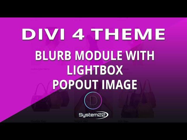 Divi Theme Blurb Module With Lightbox Popout Image 