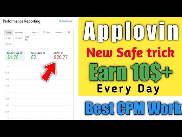 Applovin Self Click Earn 10$ Par Day | Applovin Nee Safe Trick | CPM Work New Tricks 2022