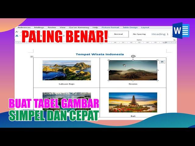 Cara Paling Benar Membuat Tabel Gambar di Microsoft Word